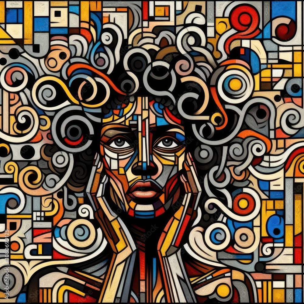 Fototapeta premium AI design of a girl's painting