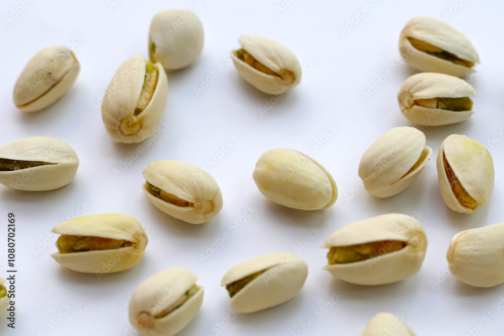Roasted salted pistachios, delicious snack Roasted salted pistachios, delicious snack