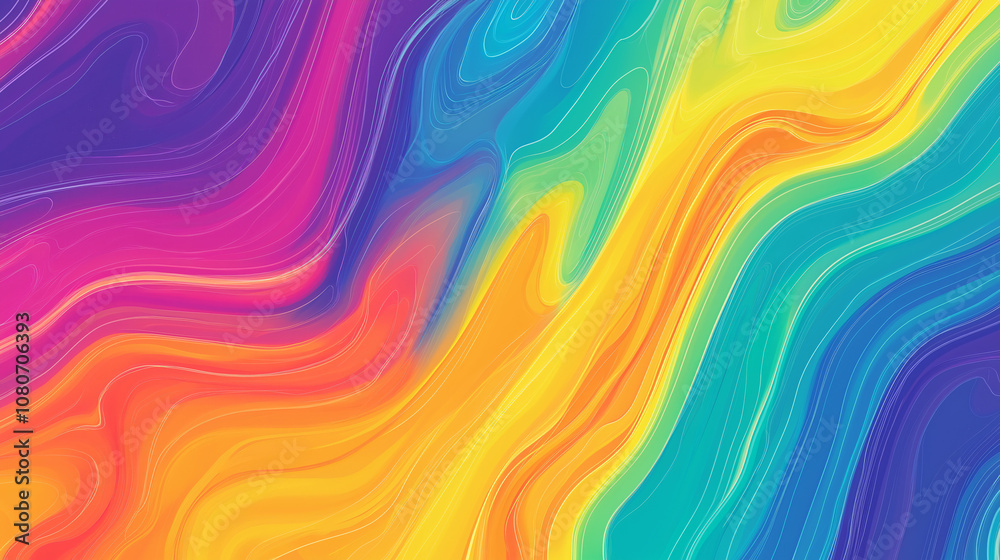 A Flowing Rainbow Symphony - Digital Art Depicting Smooth Undulating Curves of the Color Spectrum, Creating a Mesmerizing Pattern of Continuous Motion and Harmony A Flowing Rainbow Symphony - Digital Art Depicting Smooth Undulating Curves of the Color Spectrum, Creating a Mesmerizing Pattern of Continuous Motion and Harmony