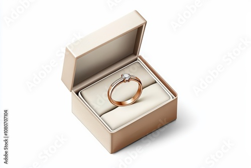 Elegant engagement ring in a luxurious box, symbolizing love and commitment. Perfect for proposals and special occasions.