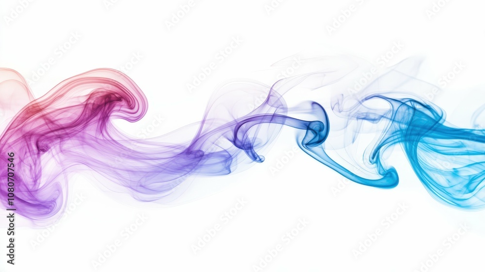 Transparent smoke trail swirling in elegant patterns on white background, , isolated minimalistic photo Transparent smoke trail swirling in elegant patterns on white background, , isolated minimalistic photo