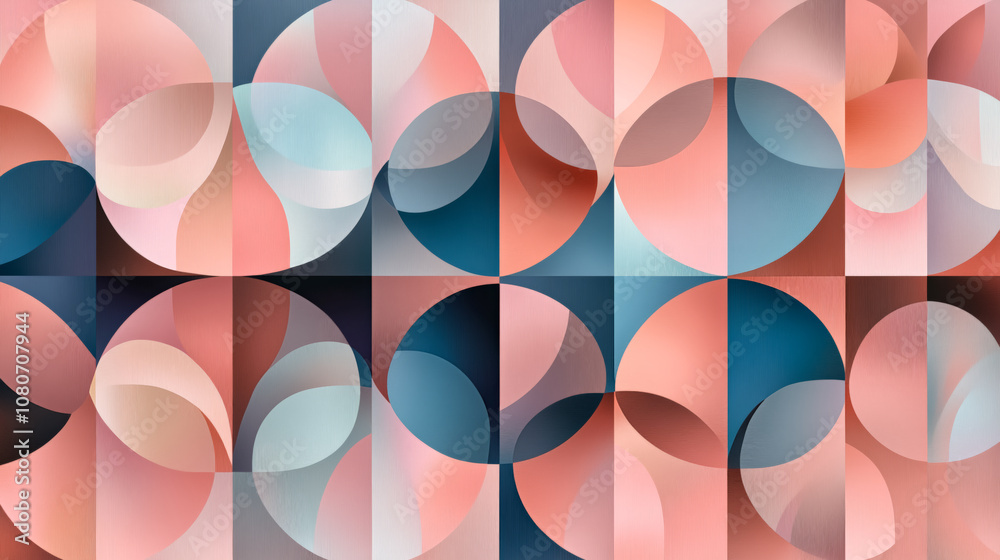 Abstract background with circles in pink and blue colours. Abstract background with circles in pink and blue colours.