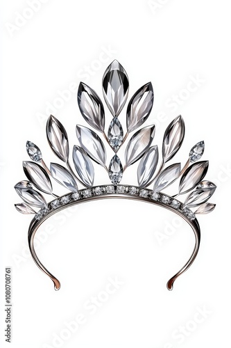 Elegant tiara featuring sparkling jewels, perfect for special occasions, beauty pageants, or bridal wear to enhance any look. photo