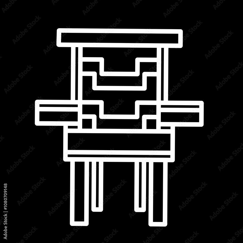 Fototapeta premium black and white chair icon