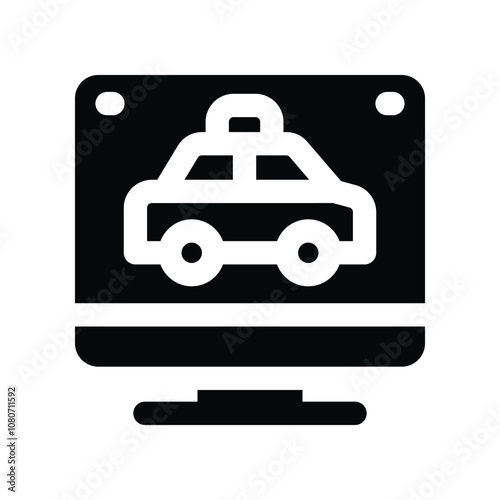 online taxi icon. vector glyph icon for your website, mobile, presentation, and logo design.