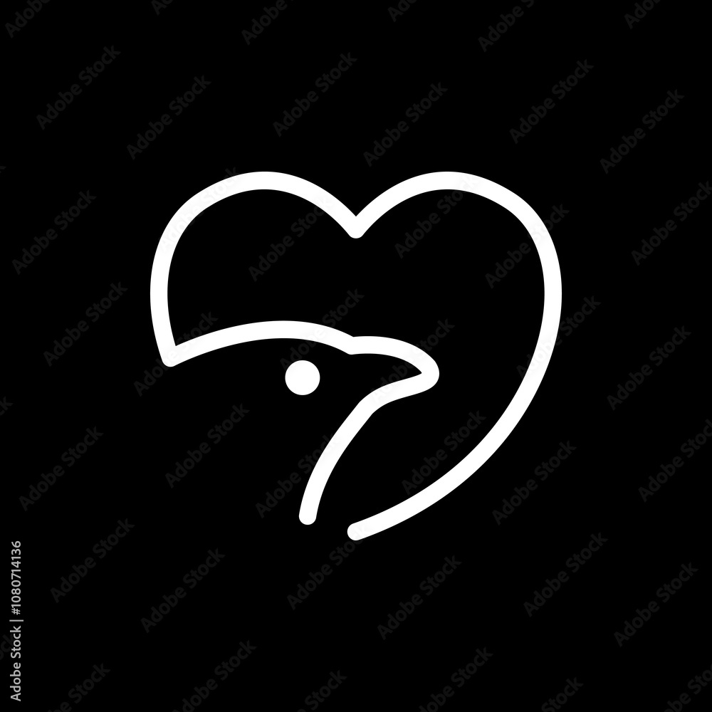 bird lover line logo design vector illustration bird lover line logo design vector illustration