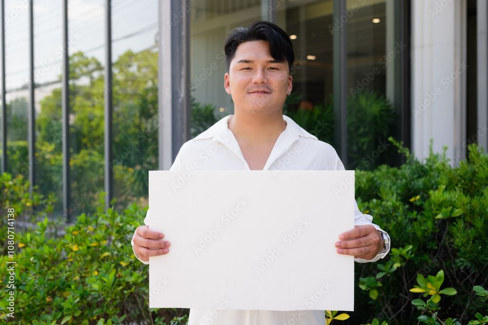 Portrait of Handsome Young Asian Man Outdoors in City Portrait of Handsome Young Asian Man Outdoors in City