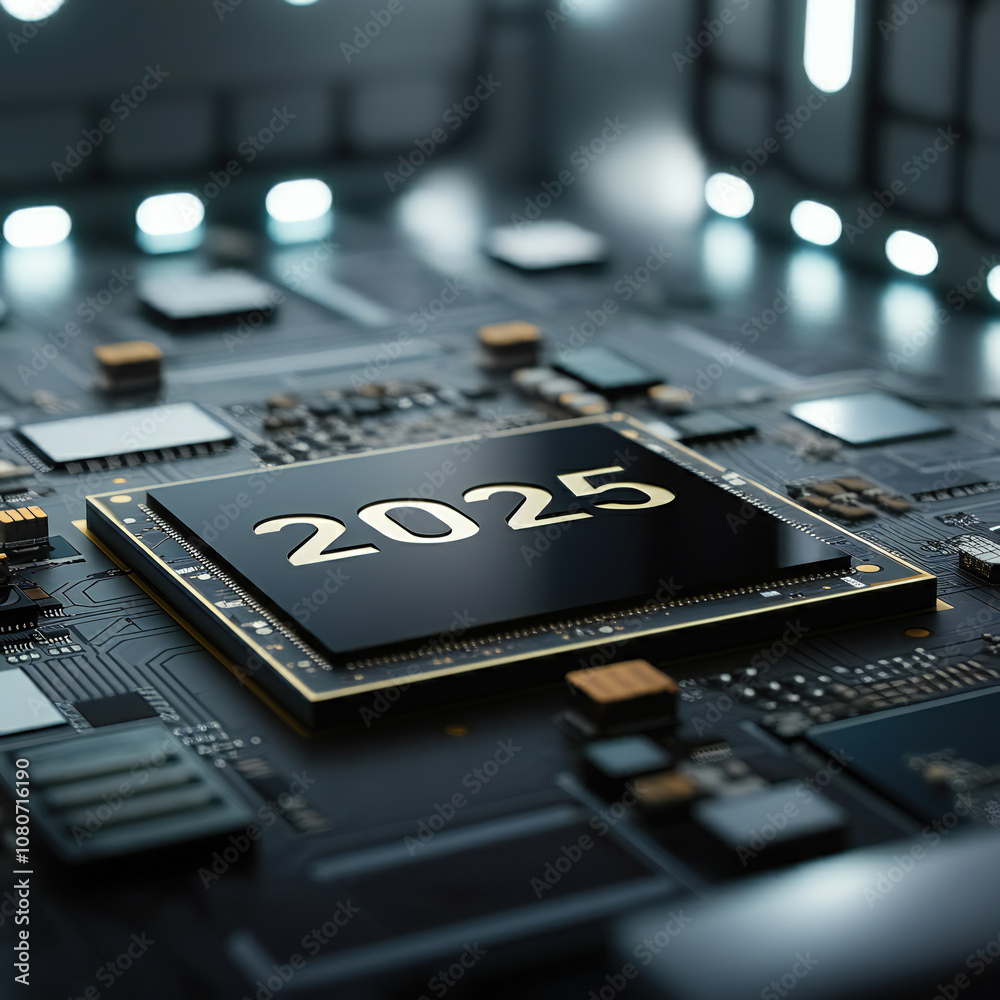 A Computer Processor Labelled 2025, Ai Generated Illustration A Computer Processor Labelled 2025, Ai Generated Illustration