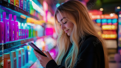The Woman with Phone Shopping