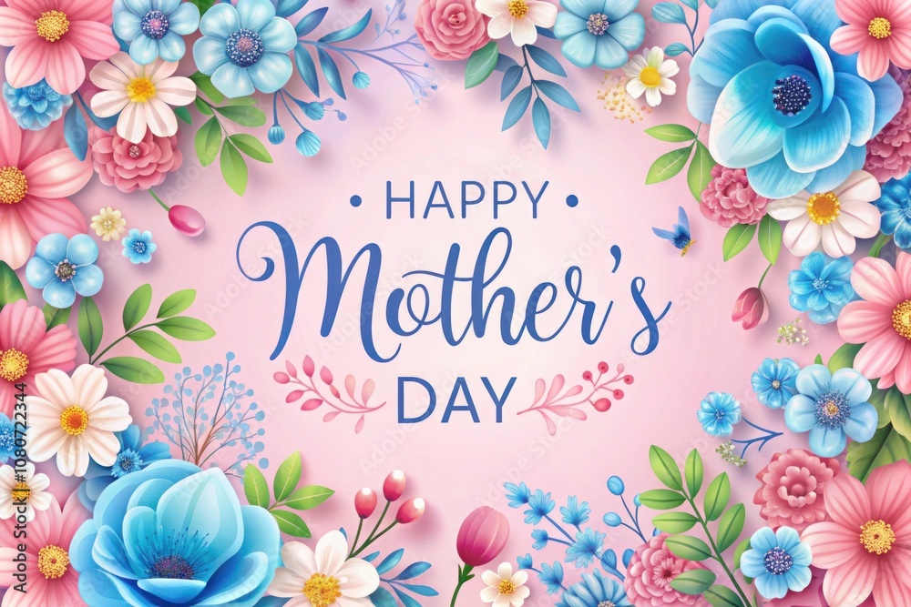 a card with flowers and a frame that says happy mothers day a card with flowers and a frame that says happy mothers day