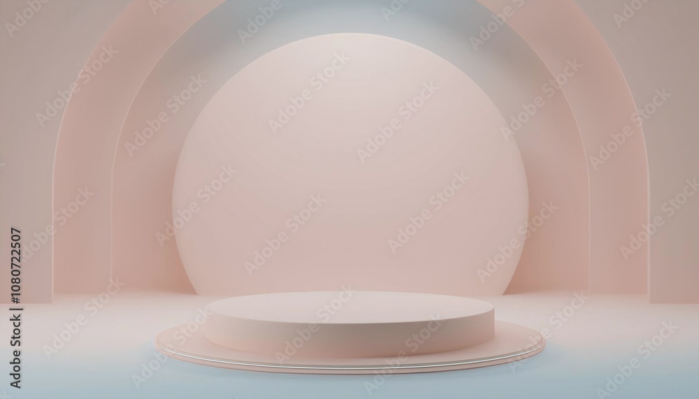 light pink podium 3D render of a room, advertising display with blank backdrop light pink podium 3D render of a room, advertising display with blank backdrop