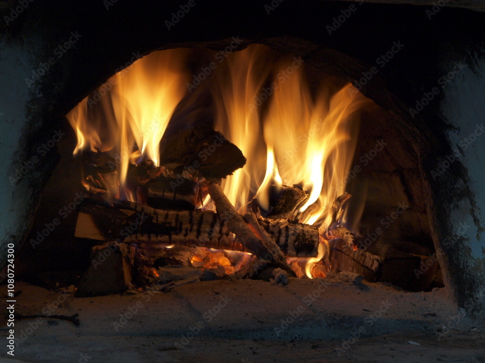 a bright fire burns in the furnace a bright fire burns in the furnace