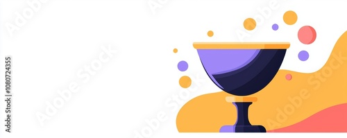 Digital marketing strategy, colorful icons with conversion funnel, flat design illustration photo