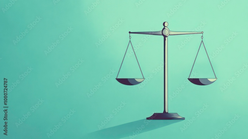 A minimalist illustration of scales set against a soft teal background, symbolizing simplicity and balance. A minimalist illustration of scales set against a soft teal background, symbolizing simplicity and balance.