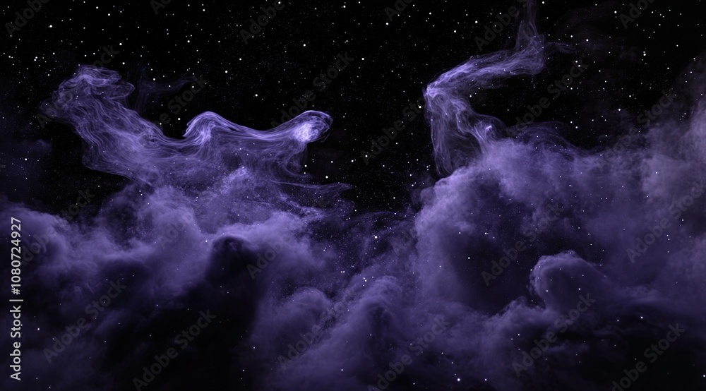 A black background with swirling purple smoke in the foreground A black background with swirling purple smoke in the foreground