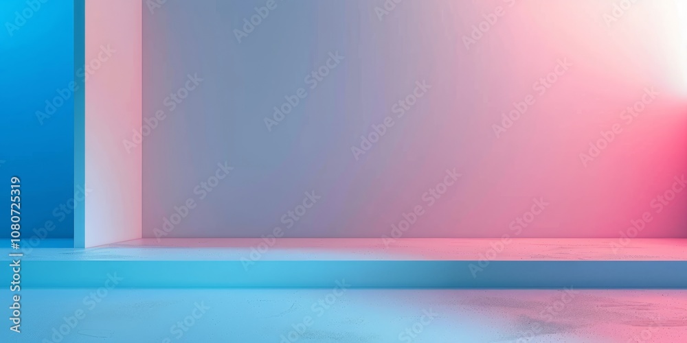Fototapeta premium Abstract minimalist background featuring a soft gradient of blue and pink tones, ideal for modern design and creative projects.