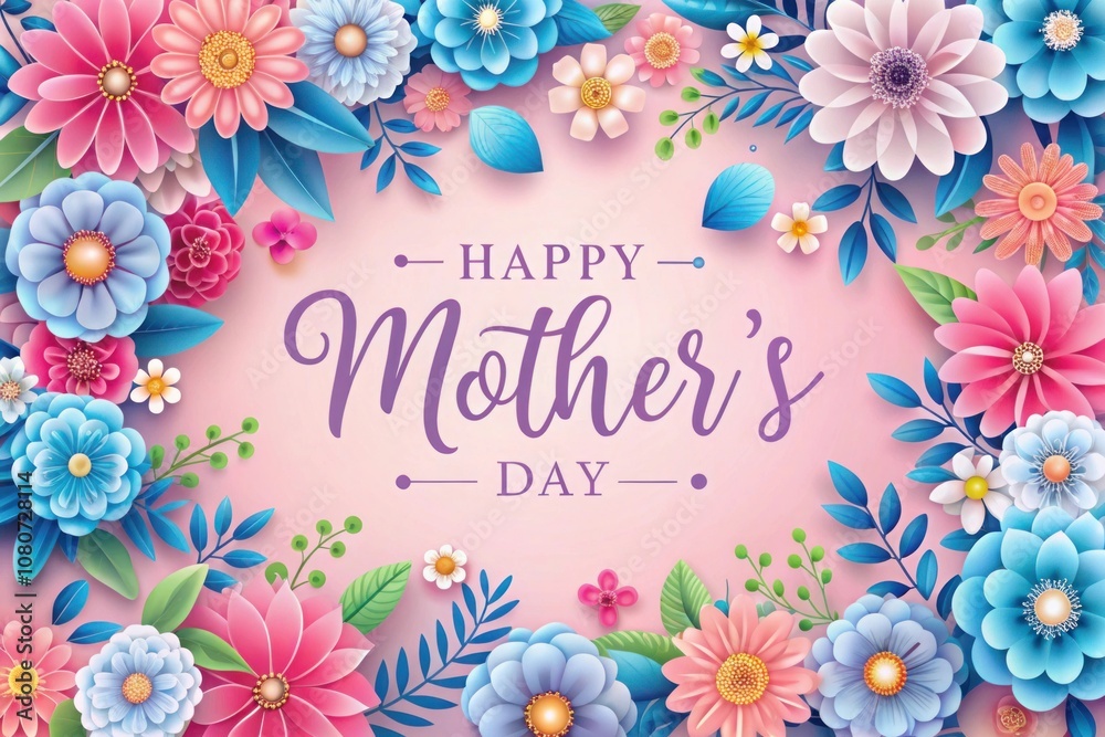 a card with flowers and a frame that says happy mothers day a card with flowers and a frame that says happy mothers day