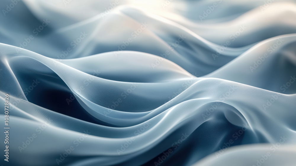 Obraz premium Soft waves of translucent fabric create a serene and elegant texture, perfect for backgrounds or artistic projects.