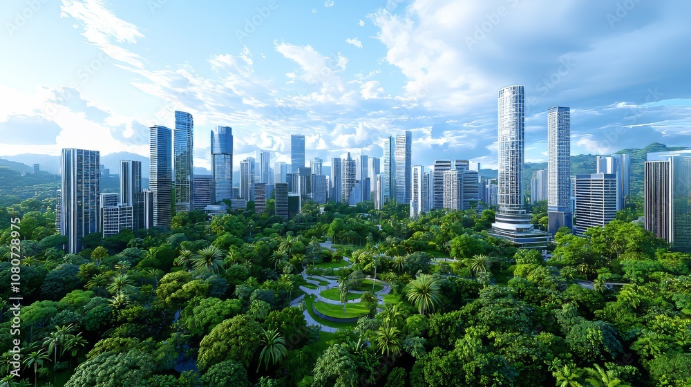 Imagine a cityscape powered entirely by clean renewable energy sources in the future Imagine a cityscape powered entirely by clean renewable energy sources in the future