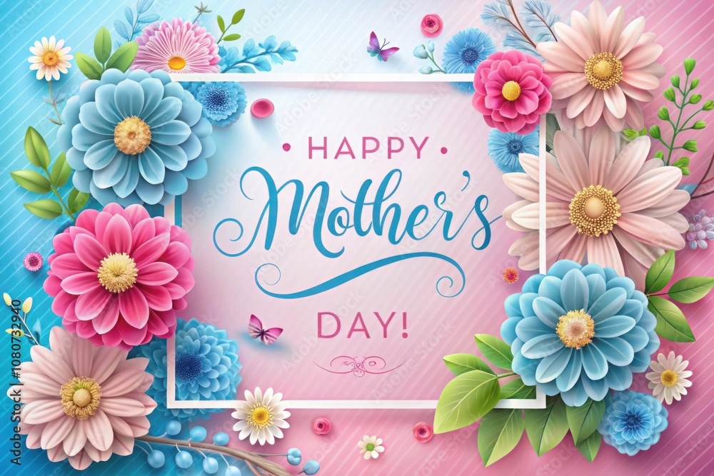 a card with flowers and a card that says happy mothers day a card with flowers and a card that says happy mothers day