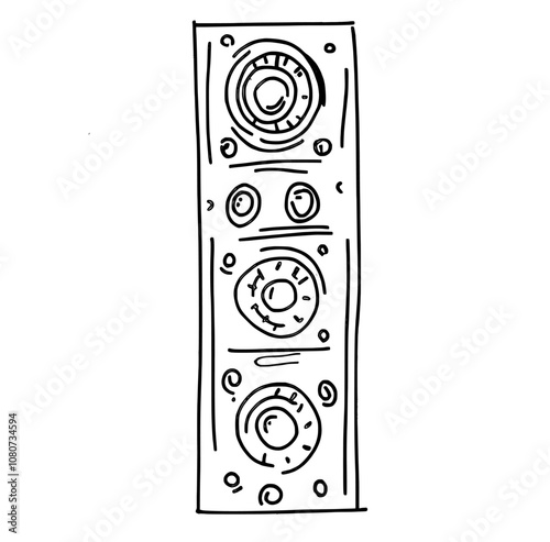 Modern doodle speaker icon. Speakers Illustration. Modern doodle loudspeaker icon.