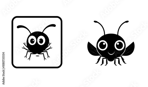 An illustration of pest control using this black and white graphic depicts a termite