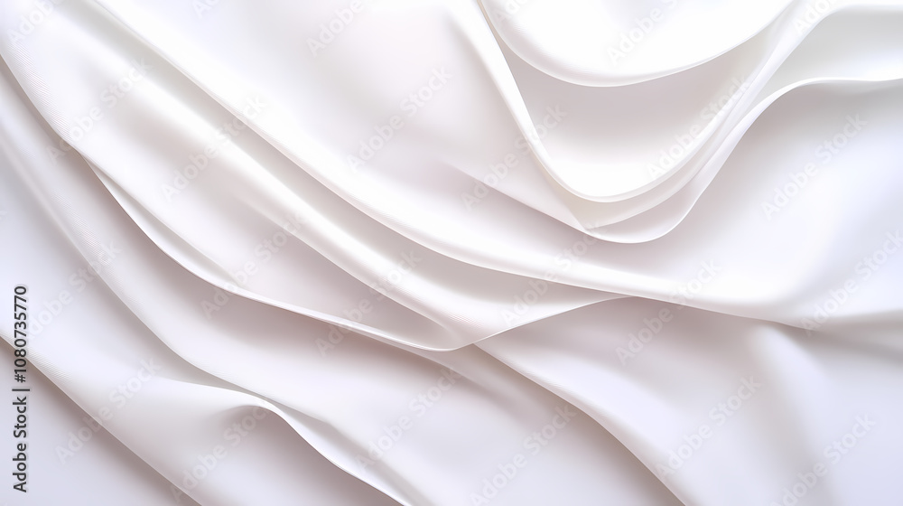 Fototapeta premium Softly Draped White Satin Fabric With Delicate Folds and a Natural Sheen in Serene Light