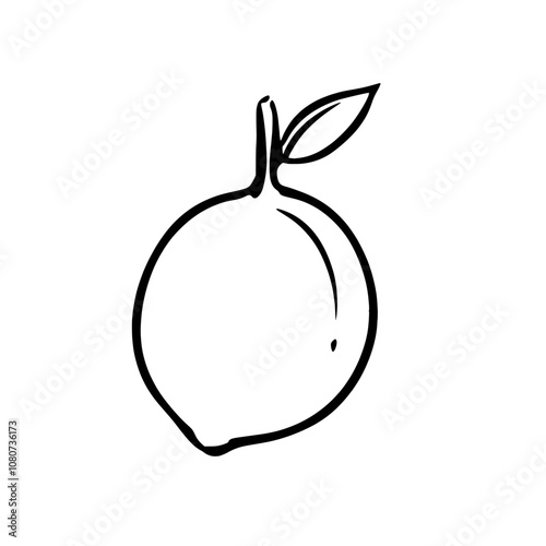 Continuity of line depicting a lemon item in a modern drawing. Icon.