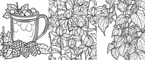 Design element for posters, labels, signs, emblems, menus. Modern illustration of beer hops.