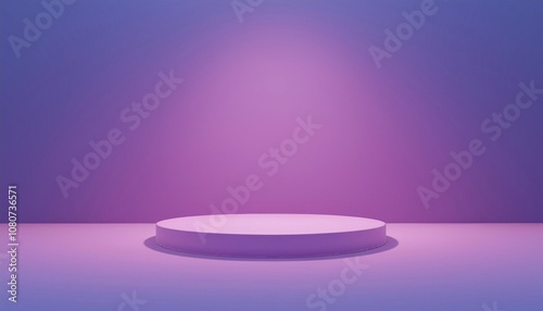 Purple violet podium 3D render background, advertising display with blank backdrop