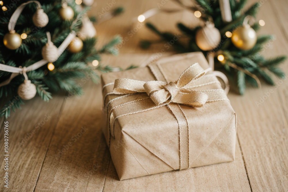A festive arrangement of beautifully wrapped Christmas presents A festive arrangement of beautifully wrapped Christmas presents