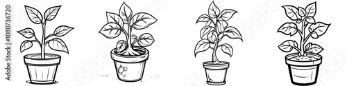 The plant icon is a modern line icon for your logo design, website, mobile device, and presentation.