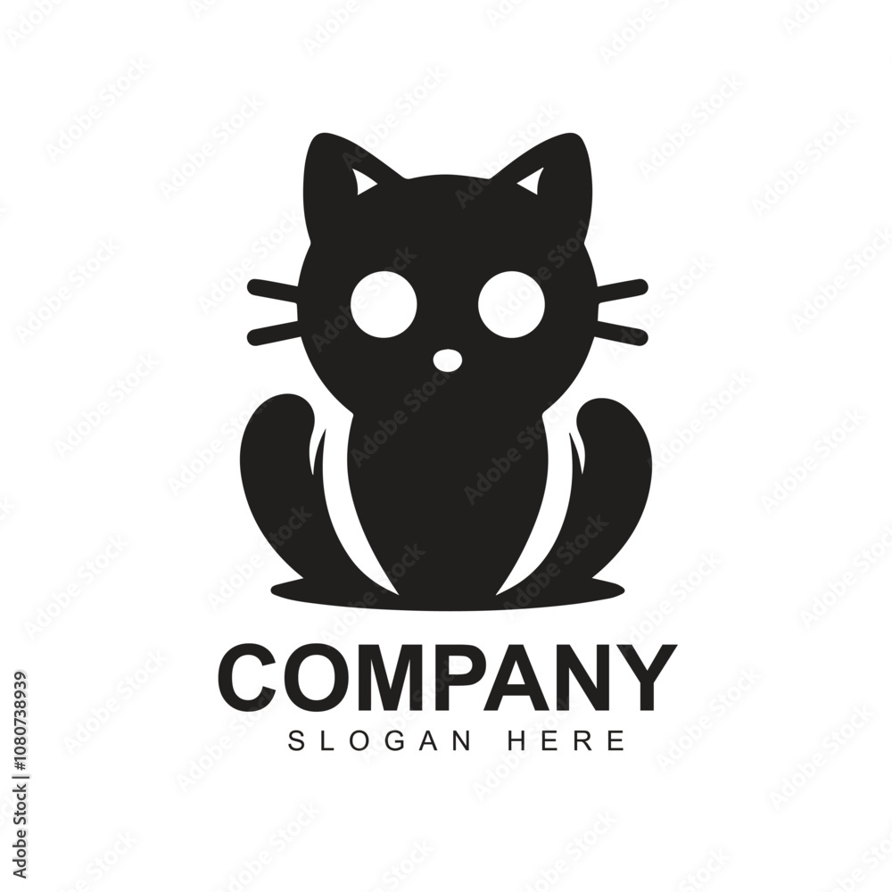 Black cat simple logo design Black cat simple logo design