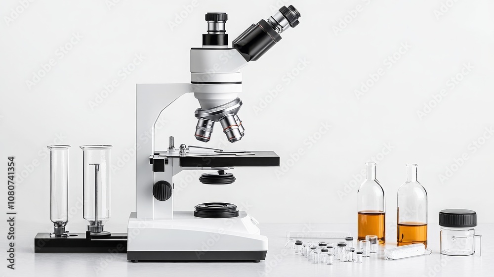 Modern Lab Microscope Scientific Research Medical Equipment Glassware Chemistry Experiment Modern Lab Microscope Scientific Research Medical Equipment Glassware Chemistry Experiment