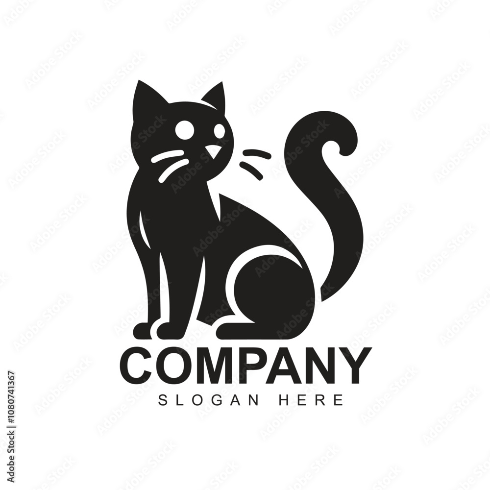 Black cat simple logo design Black cat simple logo design