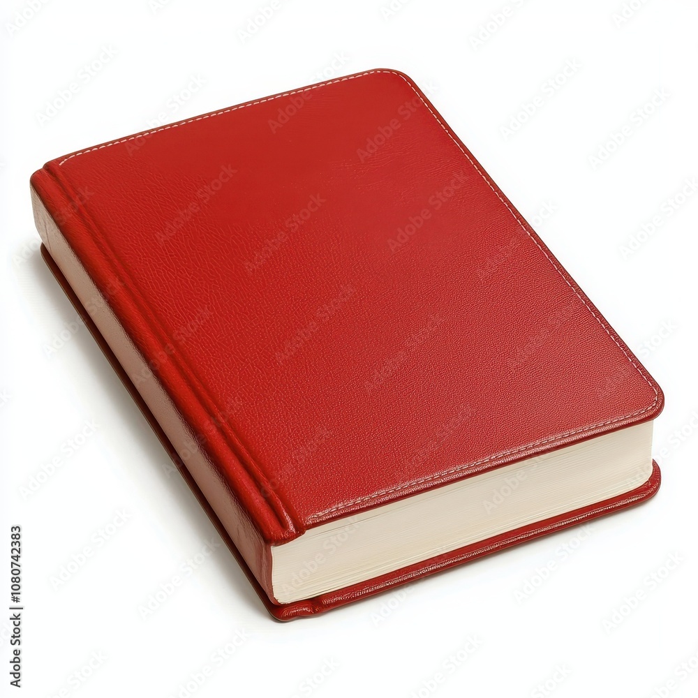 A vibrant red hardcover book with a textured surface, positioned upright against a white background. A vibrant red hardcover book with a textured surface, positioned upright against a white background.