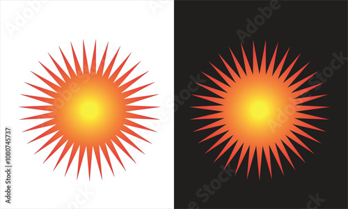 Sun Icon Flat, vector icon, Summer Sun Vector Icon in Yellow, Weather illustrations series 
