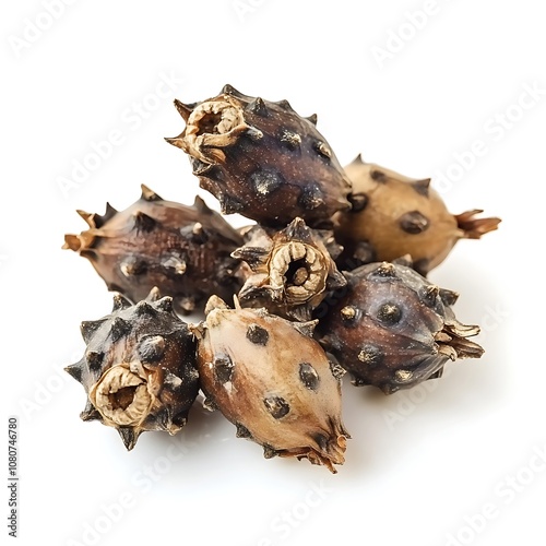 Castor Seed isolated on a white background, close up photo