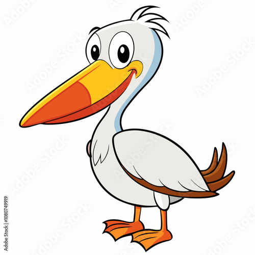 illustration of a cartoon pelican