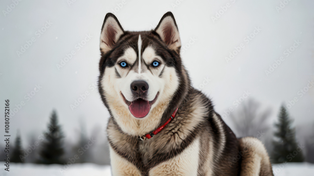 siberian husky dog or sled dog portrait in the snow winter siberian husky dog or sled dog portrait in the snow winter