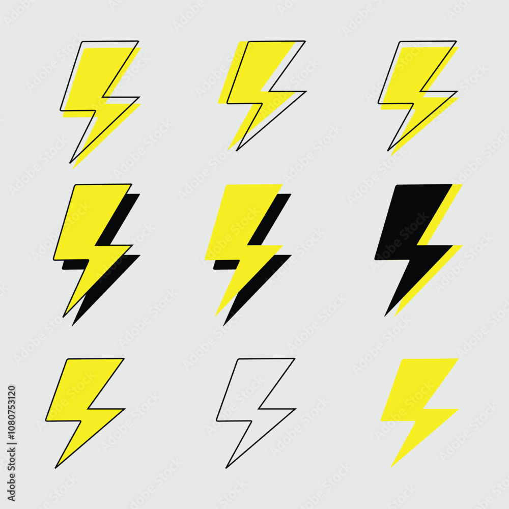 Minimalist Thunder Bolt symbol vector Minimalist Thunder Bolt symbol vector