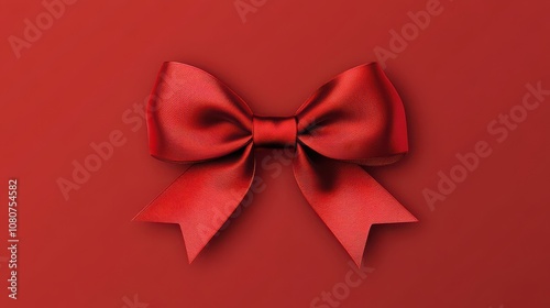 Elegant Red Bow on Rich Background