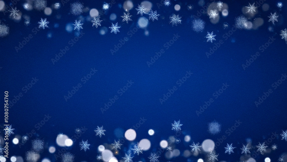 Midnight Blue Christmas Background with Glittering Bokeh and Sparkling Holiday Lights Midnight Blue Christmas Background with Glittering Bokeh and Sparkling Holiday Lights