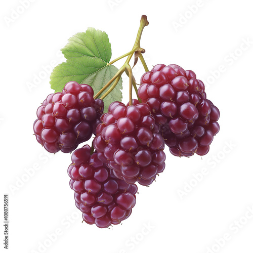 PNG of boysenberry isolate on transparent and white background photo