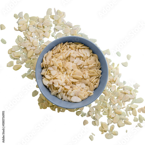 flaked almonds raw bowl dried