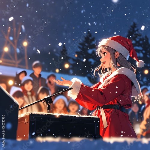christmas girl with a gift