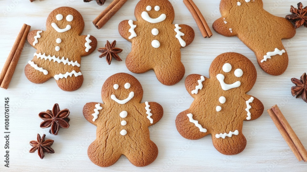 Gingerbread Men Cookies With Cinnamon Sticks and Star Anise Gingerbread Men Cookies With Cinnamon Sticks and Star Anise
