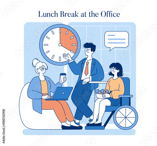 Middle Class Family. Flat Vector Illustration