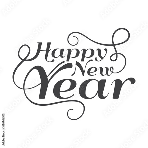 happy new year typography design