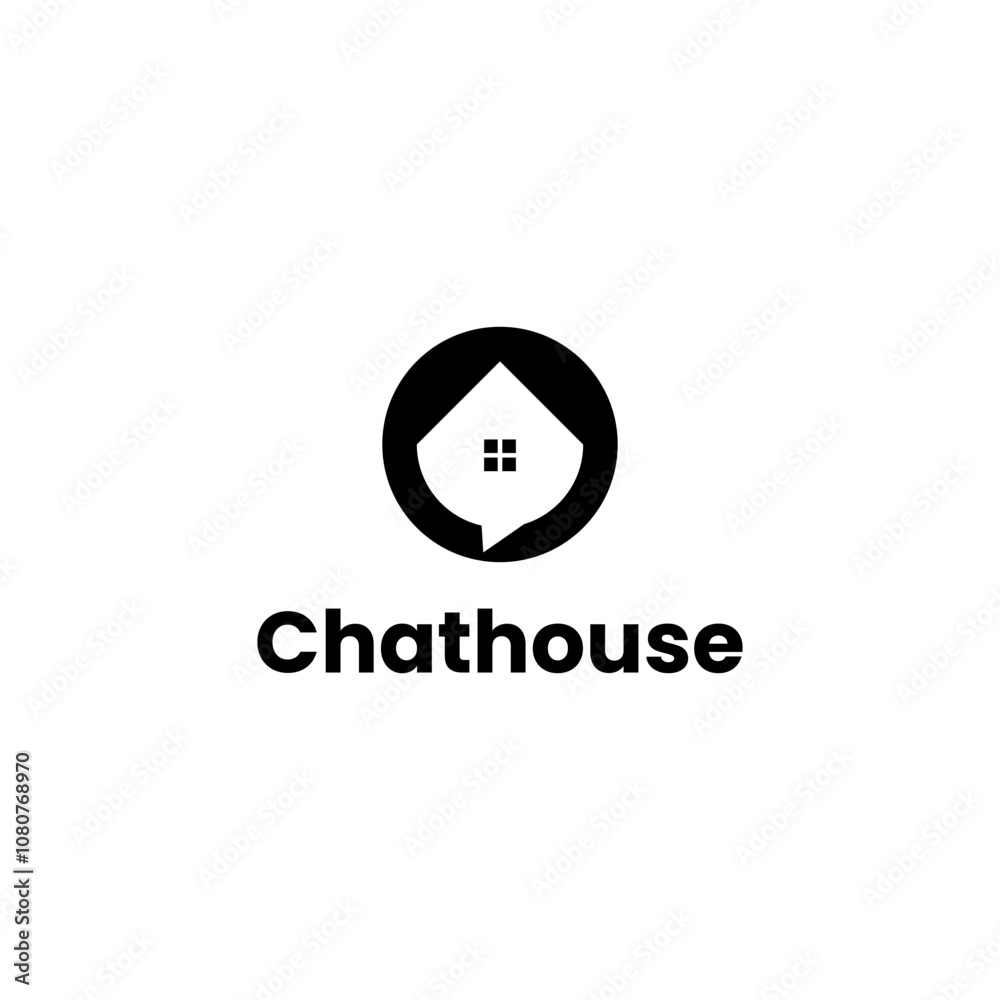 Chat home logo Design, Talk home logo, Chat house